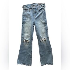 American Eagle NWT Super High Rise Next Level Stretch Flare Jeans 4 Short